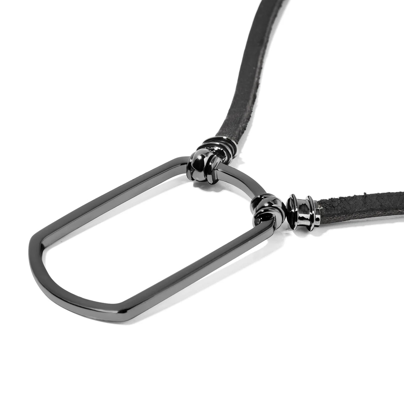 LA LOOP DOG TAG NECKLACE - PATENTED ART FOR EYEWEAR - The Langston Adjustable in Black- GUN METAL