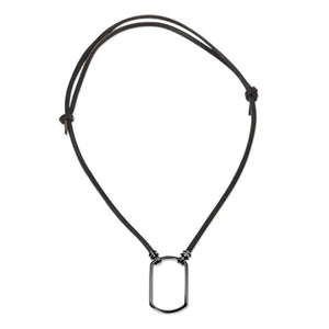 LA LOOP DOG TAG NECKLACE - PATENTED ART FOR EYEWEAR - The Langston Adjustable in Black- GUN METAL